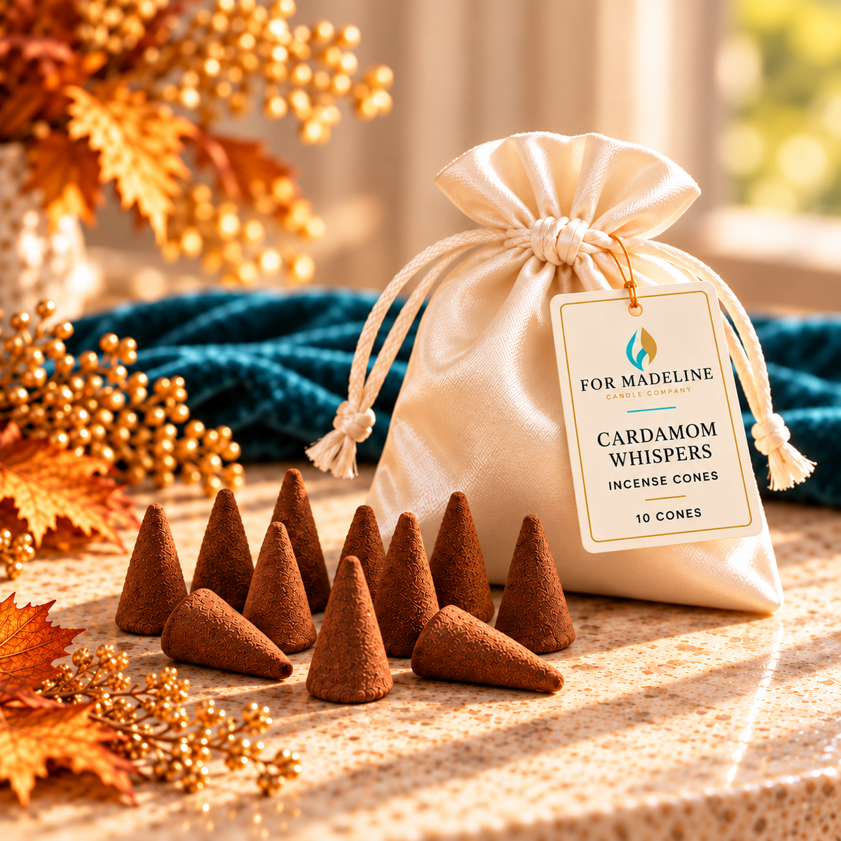 Cardamom Whispers Incense Cones – 10 Count